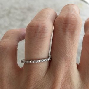 SOLD Eternity diamond ring band size 4.5 10k WG